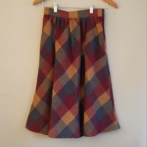 Modcloth plaid fall wool-blend skirt size small